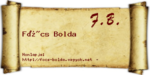 Föcs Bolda névjegykártya
